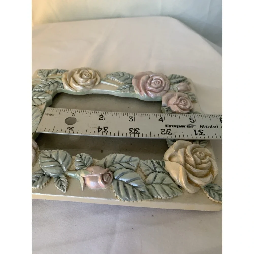 Figi Graphics Vintage Picture Frame Set 2 1990 Rose Floral Pink Cream PF-GN-34